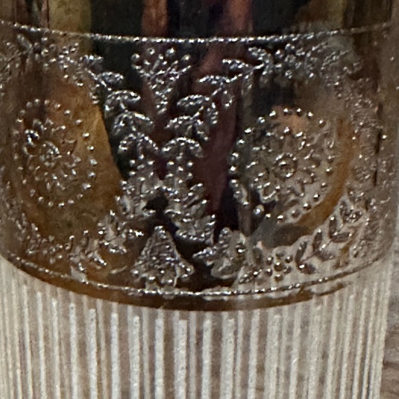 Single Silver Decorated Culver Highball 1950’s Glass 5.5” MCM - Picture 2 of 7